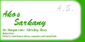 akos sarkany business card